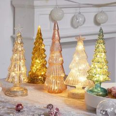 LED Lighted New Product Table Glass Christmas Tree Decorations for Home - Image 6