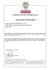 BV certificate for wind load certificate from CS Modular House Co.,Ltd.