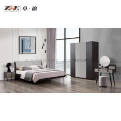 Modern Double Full Panel Sleeping King Wooden Queen Size Bed Frames - Image 2