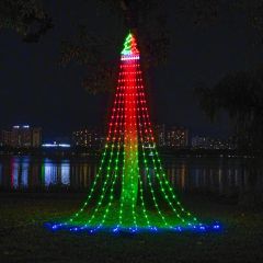 Christmas Decorations Waterfall LED String Lights Outdoor Courtyard Festival Solar Star Fairy Waterflow String Light - Image 2