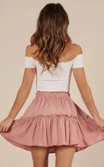 Elasticized Waist Adjustable Mini Skirt - Image 2
