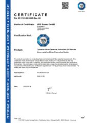 TUV certificate from Jiangsu VDS Renewable Technology Co., Ltd.