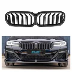 Dry Carbon Fiber Double Line Grille for BMW 5 Series G30 Lci Sline 2021 Front Center Grill Car Front Bumper Grills - Qingyuan Huazhongye Auto Accessories Co., Ltd