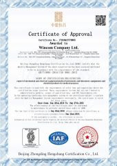 NEW ISO Certification certificate from Wincom Company Ltd.