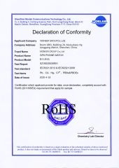 RoHS Certificate certificate of Shenzhen Vioneer Telematics Co., Ltd. – certificate photo, supplier certificates section