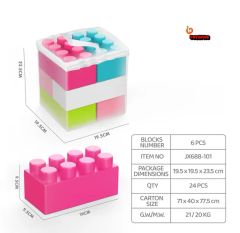 Big Building Block Set, Large 6 Pieces Building Bricks, - Image 3