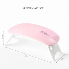 Sun Mini UV/LED Nail Dryer Power 6W MOQ 100PCS LED Qty 6PCS Trademark SD Origin China Model NO. SD0240 Power Supply USB Material - Image 3