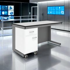 Modern Industrial Double Workbench Steel Lab Table 10Y Warranty MOQ100 Custom - Image 1