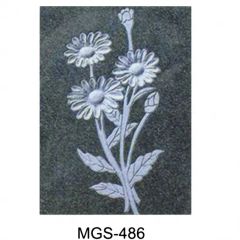 Granite Flower Sandblasting for Custom Color Blue Model NO. 485 Style as Request HS Code 68029311 Surface Polished Size as Per - Image 2