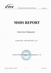 MSDS of Washing Powder certificate of Hebei Nana Trading Co., Ltd. – certificate photo, supplier certificates section