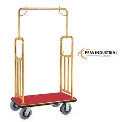 Loading with Stainless Steel Hotel Luggage Carts Quantity 4 Tube Dia 2" Color Black Trademark PRM Condition New Model No Hr111 - Image 1