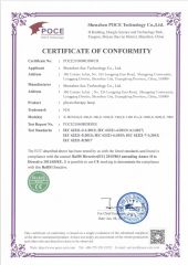 RoHS certificate from Shenzhen Ilux Technology Co., Ltd.
