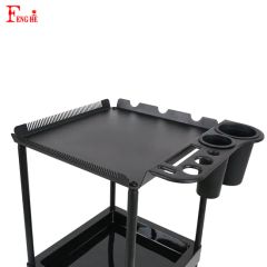 3 Tier Rolling Salon Trolley with Tool Holders – Hairdresser Utility Cart - Image 4