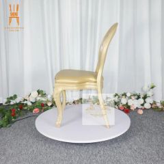 Gold PP Frame Clear Back Resin Rental Hotel Wedding Stackable Party Chair - Image 4