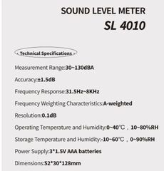 MULTITECH Digital Sound Level Meters ( SL 4010 ), Measuring Range: 130dB - Image 2