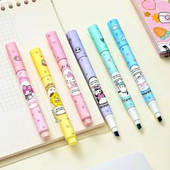 6 Color Highlighter Set Cartoon Pattern Highlighters Students Mark Pen - Image 2