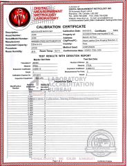Calibration certificate of Inch gauge block set certificate from Shenzhen Pride Instrument Inc.