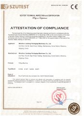 Filling Machine certificate of Jiangxi Lianteng Intelligent Equipment Co., Ltd. – certificate photo, supplier certificates section