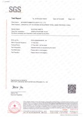 SGS certificate from Wonder Rubber & Plastic Co., Ltd.