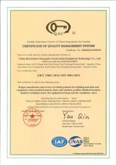 ISO 9001 certificate from China Electronics Chuangda Construction Equipment Technology Co., Ltd