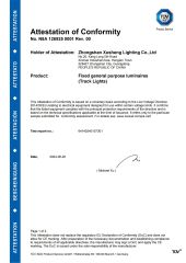 TUV CE certificate certificate from Zhongshan Xusheng Lighting Co., Ltd.