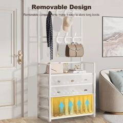 Multi-Functional Shoe Storage Coat Rack Entrance Storage Rack Floor-Standing - Image 3