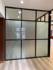 Aluminium Slim Glass Partition Brand Corinzo Pattern Plain Color Transparent Features Slim Glass Partition Country of Origin Made in - Image 3