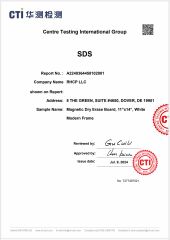 SDS certificate from Safecare Electro Products Co., Ltd.