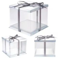 Gold Color 3-Part Storage Clear Boxes Handmade Small Cake Socket Set for Cosmetic Packaging Rectangle for Sushi Pizza Candy - Image 4