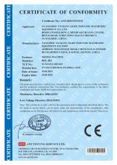 CE-3 certificate from Guangzhou Yuxiang Light Industry Machinery Equipment Co., Ltd