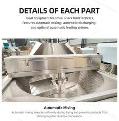 Small Automatic Batch Fryer for Snacks Automatic Stirring Nut Frying Machine Chicken Chop Round Deep Fryer - Image 5
