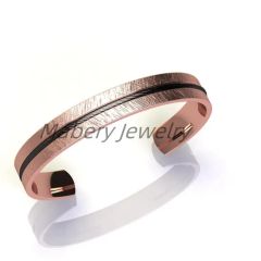 Elegant Titanium Bangle with Unique Rope Design and Screws - Image 5