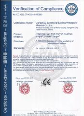 CE certificate from Cangzhou Jiansheng Building Waterproof Material Co., Ltd.