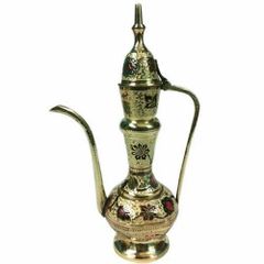 Brass Surai Set Type Brass Design Unique Surahi Weight 800 G Glass Dimensions 3" Material Brass, brass Color Brass Gold, - Image 2