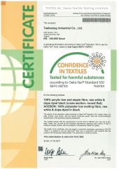 Okeo-Tex Standard 100 certificate from Suzhou Fcoustic Eco & Tec Co., Ltd.
