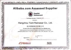 Certificates certificate from Hangzhou Yanli Rainwear Co., Ltd.