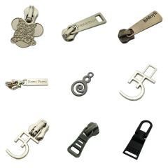 Exquisite Logo Shape Custom Decorative Zipper Pullers Double Gold Puller Slider Made - Image 1