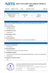 SDS certificate from Suzhou Health Run New Material Technology Co., Ltd.