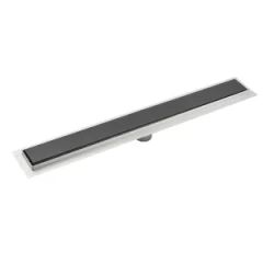 Black Glass Cover Stainless Steel 304 Trench Shower Drain for Bathroom - NINGBO COMFORT CO., LTD.