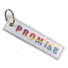 Durable Custom Logo Embroidered Keychain with Metal Key Ring - Image 6