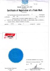 Overseas Registration certificate from Tianjin Shengfa Candle Co., Ltd