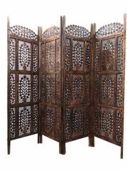 4 Panel Wooden Folding Partition Color Brown Height 6 Feet Material Wooden Shape Rectangular Brand ZT Handicraft Is It Portable - Image 1
