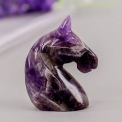 2.5inch Hot Sales Natural Amethyst Unicorn Carving Handcrafted Amethyst Unicorn for Crystal Crafts - Image 4