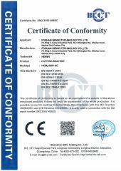 CE CERTIFICATE of CAPPING MACHINE certificate from Foshan Henwi Technology Co., Ltd