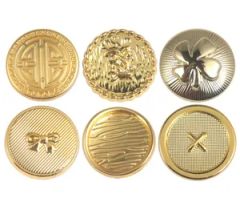Custom Logo Brand Metal Brass Gold Blazer Sewing Button for Garment Accessories - Shenzhen Zonesun Industry Co., Ltd