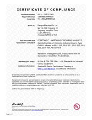 UL for Contactor certificate from Zhejiang Anfu New Energy Technology Co.,Ltd.