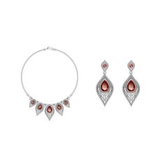 Mysterious Feather Silver Jewelry Set with Ruby Color Silver Shape Animals Style Fashion HS Code 71171900 Trademark - Image 4