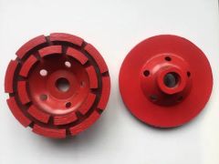 100/115mm Double Row Cup Dimaond Grinding Wheels with 5/8"-11 Thread Model NO. gy-diamond1 Bonding Agent Metal Origin China - Foshan Gangying Abrasives Co., Ltd.