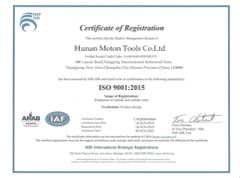CERTIFICATE 2 certificate from Hunan Moton Tools Co., Ltd.