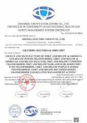 GB/T28001-2011/OHSAS 18001:2007 certificate from Shenda International Engineering Co., Ltd.